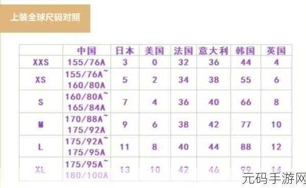 日本尺码与欧美尺码对照表，了解日本尺码与欧美尺码的详细对照指南