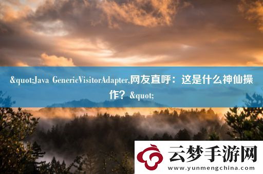 "Java-GenericVisitorAdapter-网友直呼：这是什么神仙操作-"